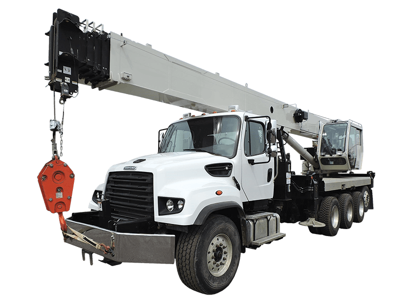 white boom truck crane